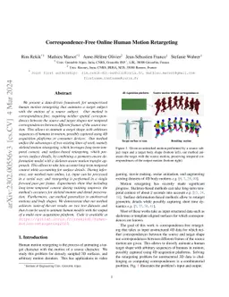 Correspondence-free online human motion retargeting
