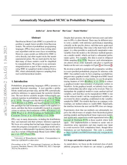 Automatically Marginalized MCMC in Probabilistic Programming