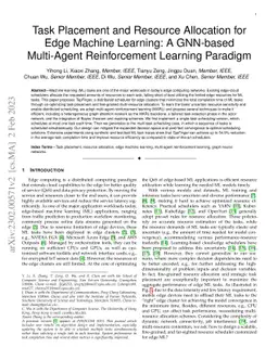 Task Placement and Resource Allocation for Edge Machine Learning: A
  GNN-based Multi-Agent Reinforcement Learning Paradigm