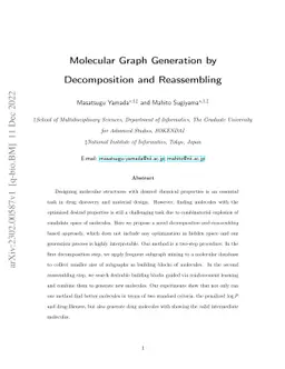 Molecular Graph Generation by Decomposition and Reassembling