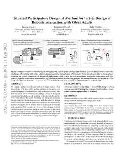 Situated Participatory Design: A Method for In Situ Design of Robotic
  Interaction with Older Adults