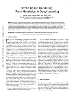 Stroke-based Rendering: From Heuristics to Deep Learning