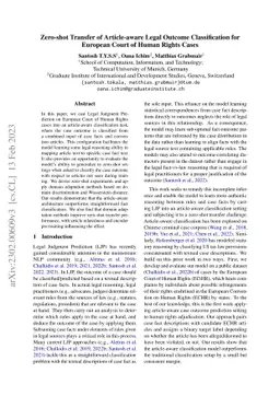 Zero-shot Transfer of Article-aware Legal Outcome Classification for
  European Court of Human Rights Cases