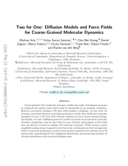 Two for One: Diffusion Models and Force Fields for Coarse-Grained
  Molecular Dynamics