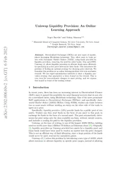 Uniswap Liquidity Provision: An Online Learning Approach