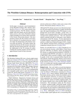 The Weisfeiler-Lehman Distance: Reinterpretation and Connection with
  GNNs
