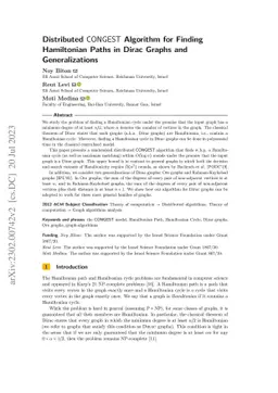 Distributed CONGEST Algorithm for Finding Hamiltonian Paths in Dirac
  Graphs and Generalizations