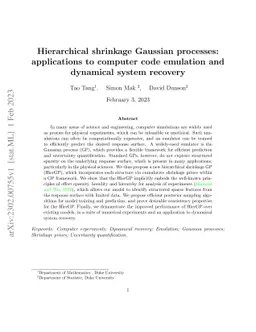 Hierarchical shrinkage Gaussian processes: applications to computer code
  emulation and dynamical system recovery