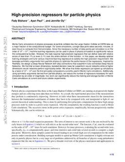 High-precision regressors for particle physics