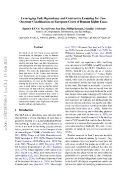 Leveraging Task Dependency and Contrastive Learning for Case Outcome
  Classification on European Court of Human Rights Cases
