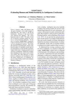 AmbiCoref: Evaluating Human and Model Sensitivity to Ambiguous
  Coreference