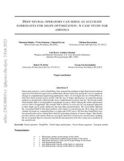 Deep neural operators can serve as accurate surrogates for shape
  optimization: A case study for airfoils