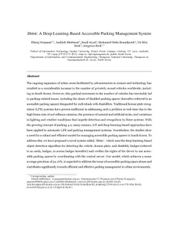 SHINE: Deep Learning-Based Accessible Parking Management System