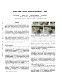 RobustNeRF: Ignoring Distractors with Robust Losses