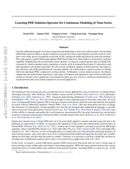 Learning PDE Solution Operator for Continuous Modeling of Time-Series