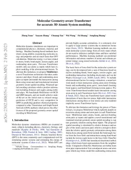 Molecular Geometry-aware Transformer for accurate 3D Atomic System
  modeling