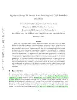 Algorithm Design for Online Meta-Learning with Task Boundary Detection