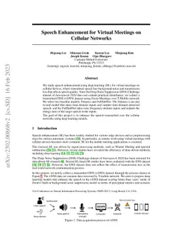 Speech Enhancement for Virtual Meetings on Cellular Networks