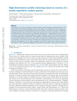 High-dimensional variable clustering based on maxima of a weakly
  dependent random process