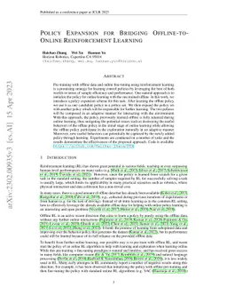 Policy Expansion for Bridging Offline-to-Online Reinforcement Learning