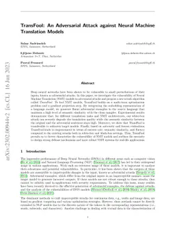 TransFool: An Adversarial Attack against Neural Machine Translation
  Models