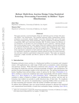 A Robust Multi-Item Auction Design with Statistical Learning