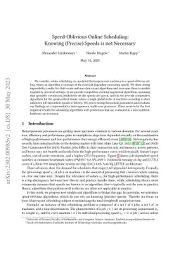 Speed-Oblivious Online Scheduling: Knowing (Precise) Speeds is not
  Necessary