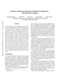 HaMuCo: Hand Pose Estimation via Multiview Collaborative Self-Supervised
  Learning