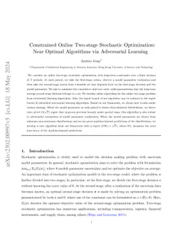 Constrained Online Two-stage Stochastic Optimization: Near Optimal
  Algorithms via Adversarial Learning