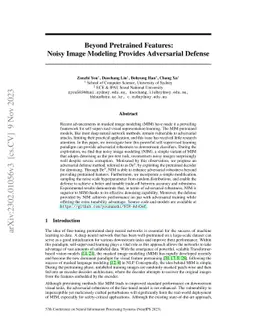 Beyond Pretrained Features: Noisy Image Modeling Provides Adversarial
  Defense