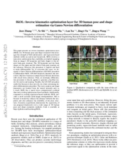 IKOL: Inverse kinematics optimization layer for 3D human pose and shape
  estimation via Gauss-Newton differentiation