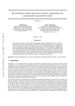 Randomized prior wavelet neural operator for uncertainty quantification