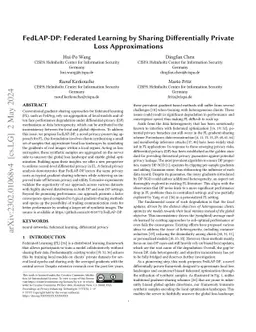 FedLAP-DP: Federated Learning by Sharing Differentially Private Loss
  Approximations