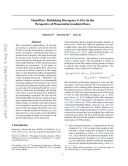 MonoFlow: Rethinking Divergence GANs via the Perspective of Wasserstein
  Gradient Flows
