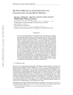 De Novo Molecular Generation via Connection-aware Motif Mining