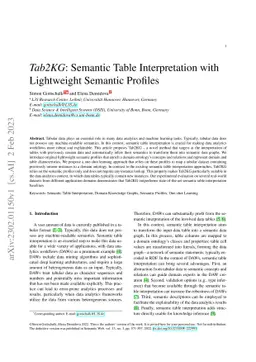 Tab2KG: Semantic Table Interpretation with Lightweight Semantic Profiles