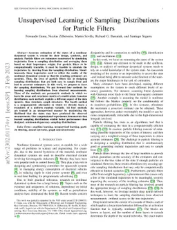 Unsupervised Learning of Sampling Distributions for Particle Filters