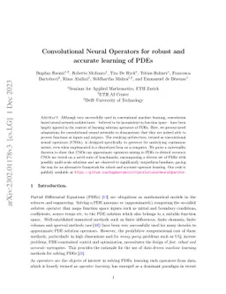 Convolutional Neural Operators for robust and accurate learning of PDEs
