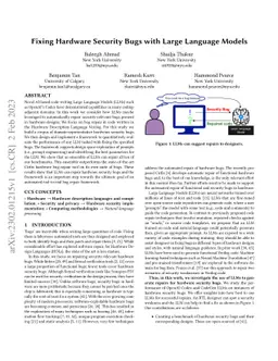 Fixing Hardware Security Bugs with Large Language Models