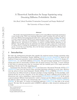 A Theoretical Justification for Image Inpainting using Denoising
  Diffusion Probabilistic Models