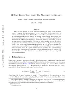 Robust Estimation under the Wasserstein Distance