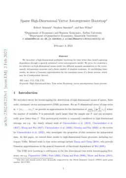 Sparse High-Dimensional Vector Autoregressive Bootstrap