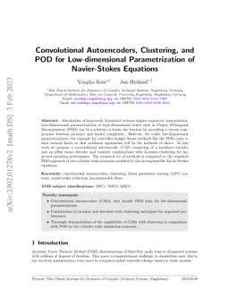 Convolutional Autoencoders, Clustering and POD for Low-dimensional
  Parametrization of Navier-Stokes Equations