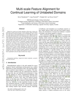 Multi-scale Feature Alignment for Continual Learning of Unlabeled
  Domains