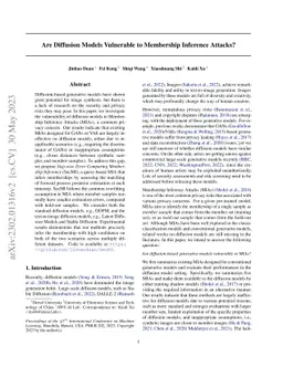 Are Diffusion Models Vulnerable to Membership Inference Attacks?