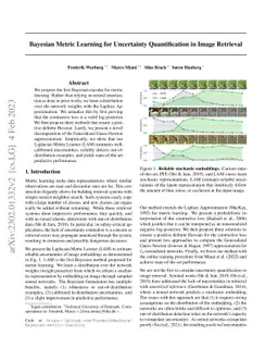 Bayesian Metric Learning for Uncertainty Quantification in Image
  Retrieval