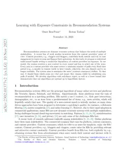 Learning with Exposure Constraints in Recommendation Systems