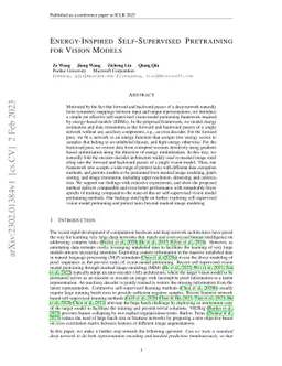 Energy-Inspired Self-Supervised Pretraining for Vision Models