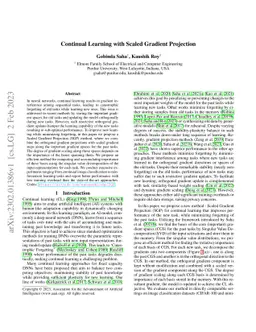 Continual Learning with Scaled Gradient Projection