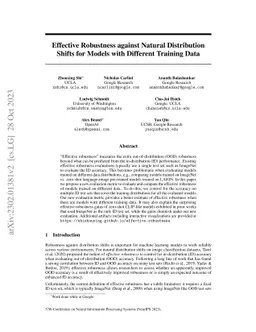 Effective Robustness against Natural Distribution Shifts for Models with
  Different Training Data